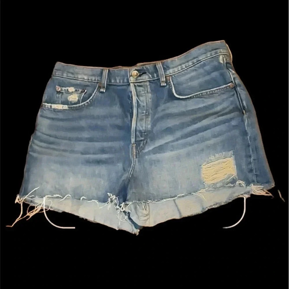 Rag & Bone Mia  Highrise Vintage dixie style distressed denim jeans shorts - Picture 2 of 12